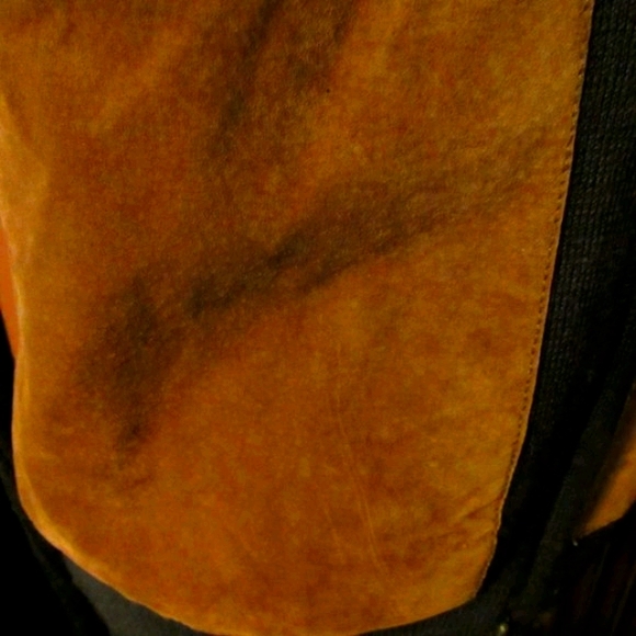 🦊 Vintage Genuine Suede Tan & Chocolate Brown Jacket - M - Picture 9 of 16